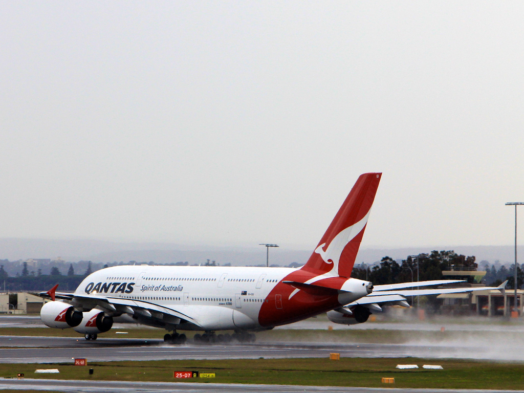 Qantas Airlines Airplane on runway | Point Hacks