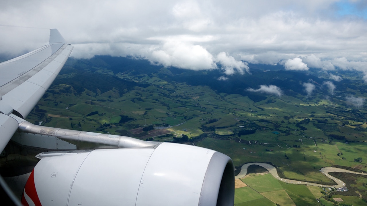 Plane window view