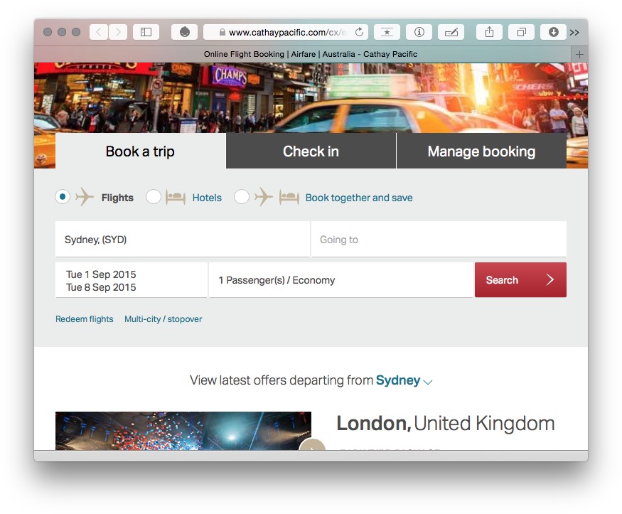 Cathay Asia Miles booking redeem flights