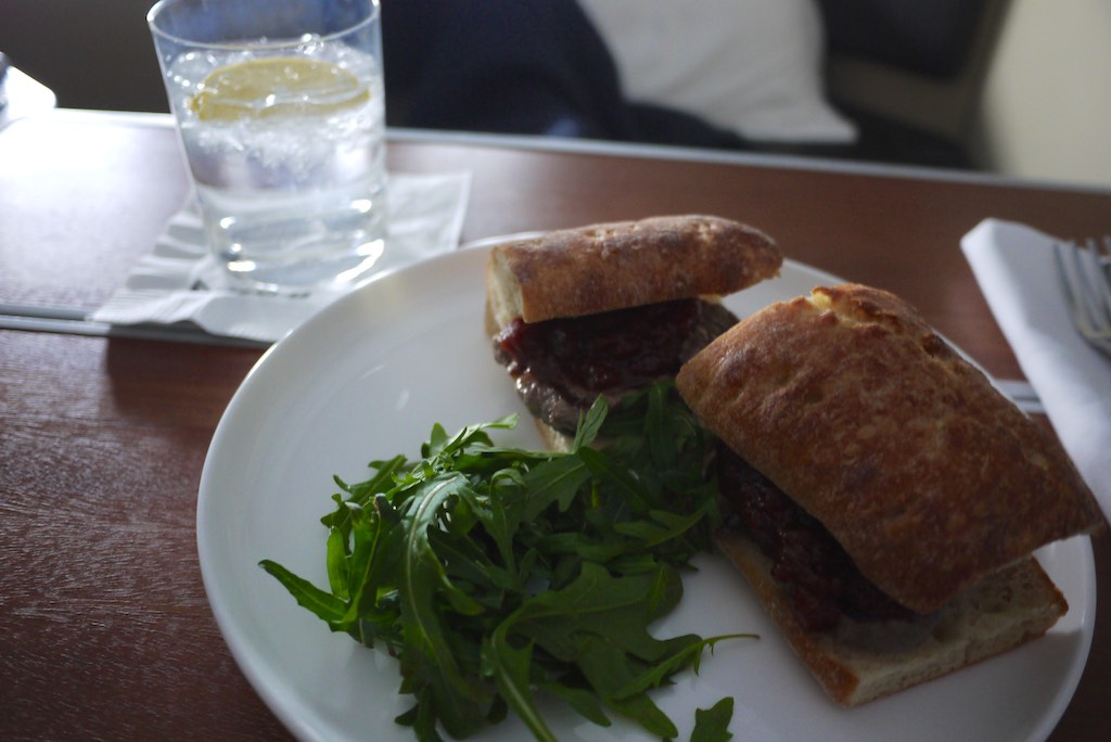 20 Qantas A380 First Class - Signature Steak Sandwich