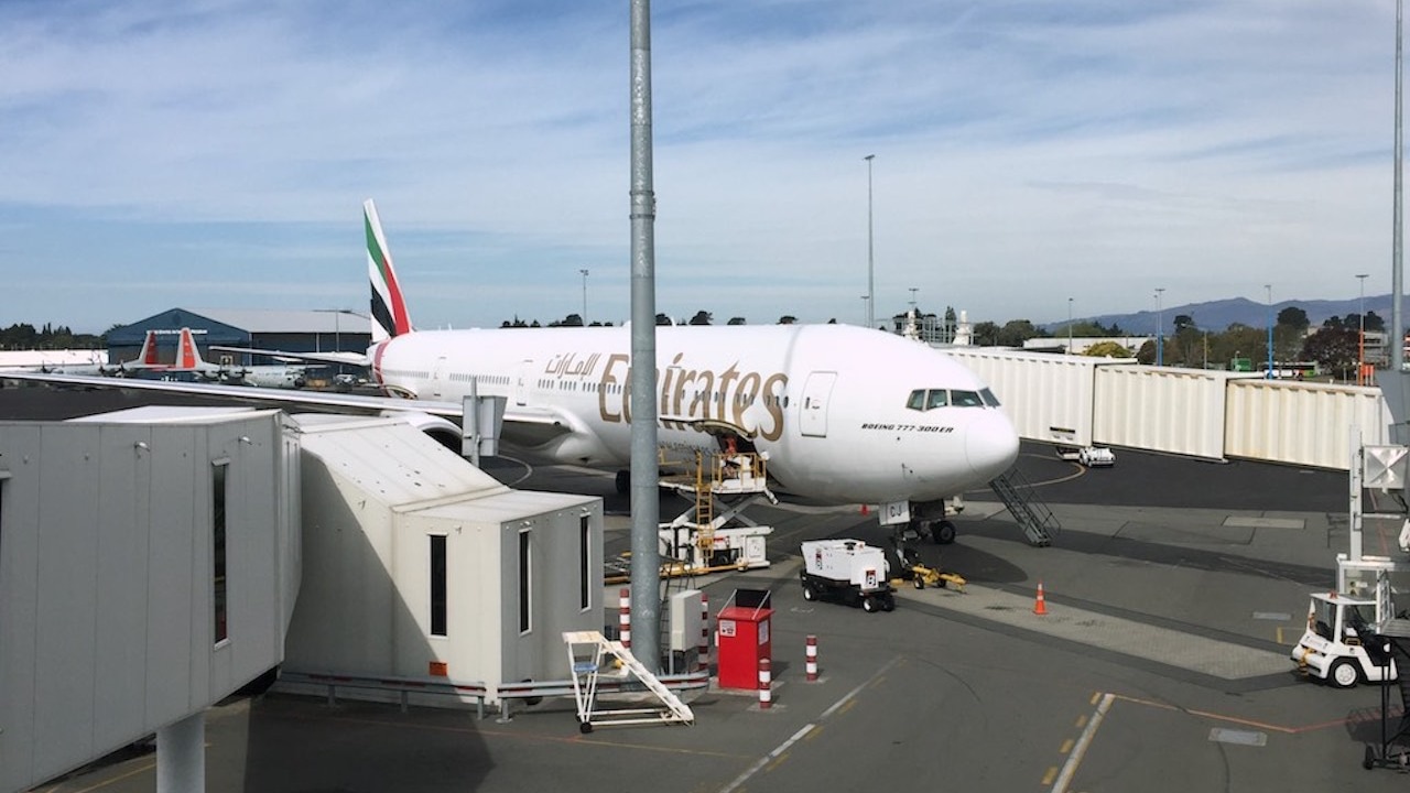 Emirates plane on tarmac