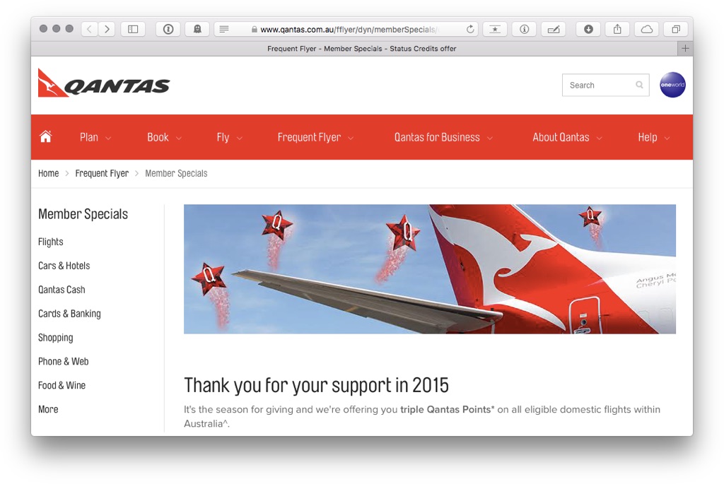 See how to get triple Qantas Points on Qantas flights here