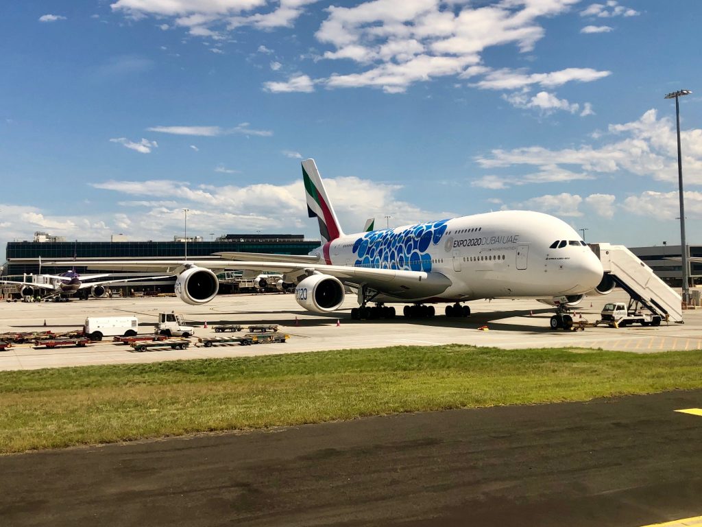 Emirates A380 at Melbourne Airport