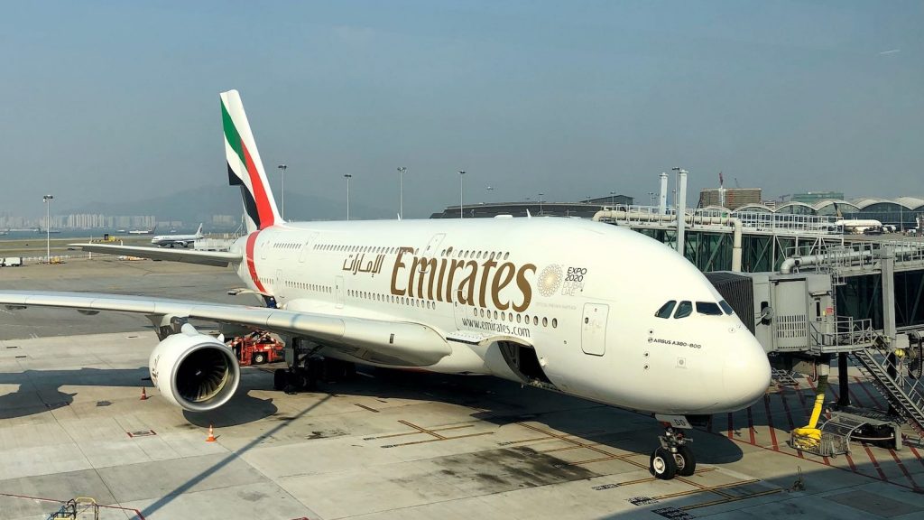 Emirates A380 on tarmac