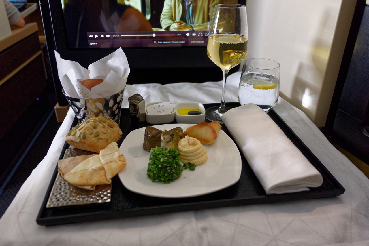 Etihad A380 Business Class Dining