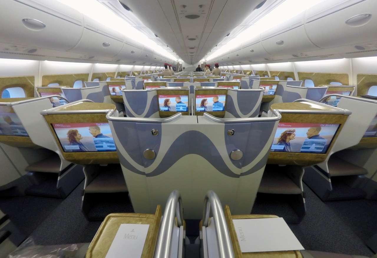 Emirates A380 Business Class between Australia & New Zealand - Flight