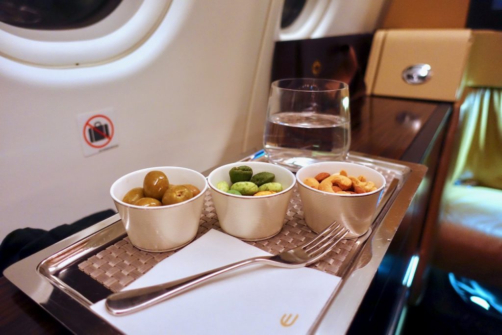 Etihad A330 First Class food