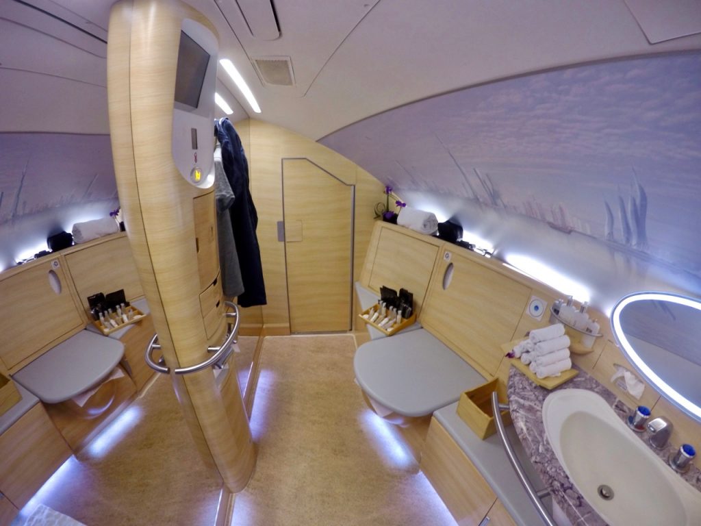 Emirates A380 First Class shower
