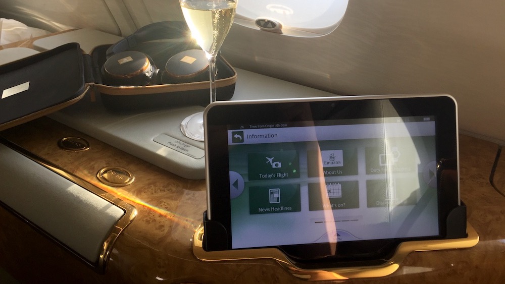 Emirates A380 First Class iPad
