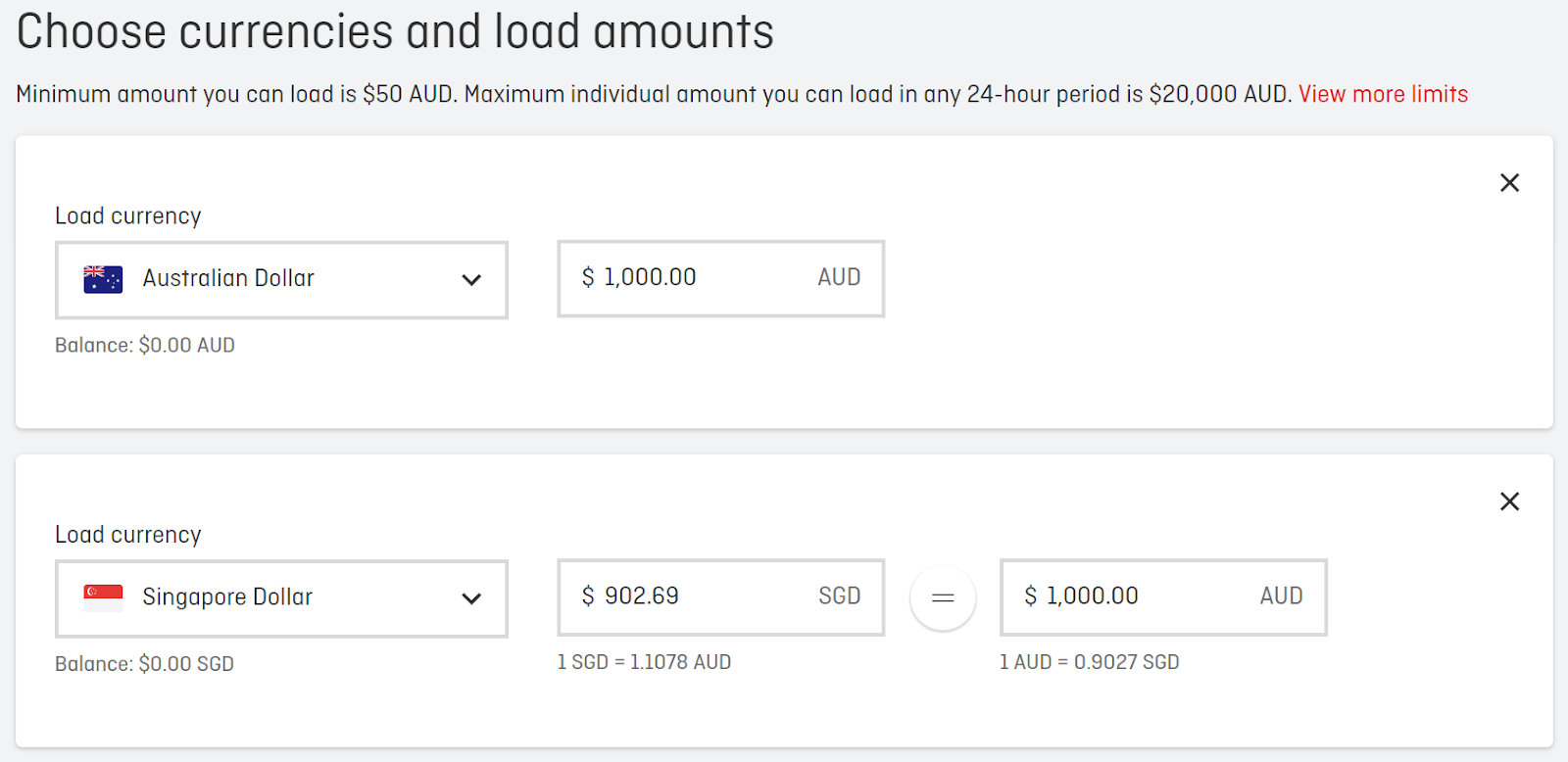 qantas travel card currencies