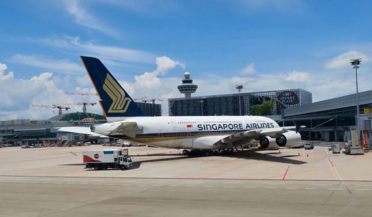 Singapore Airlines plane on tarmac