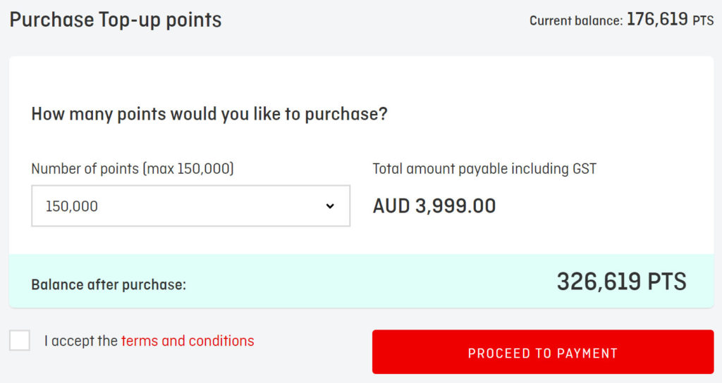 How to buy Qantas Points to top up a Qantas Frequent Flyer account
