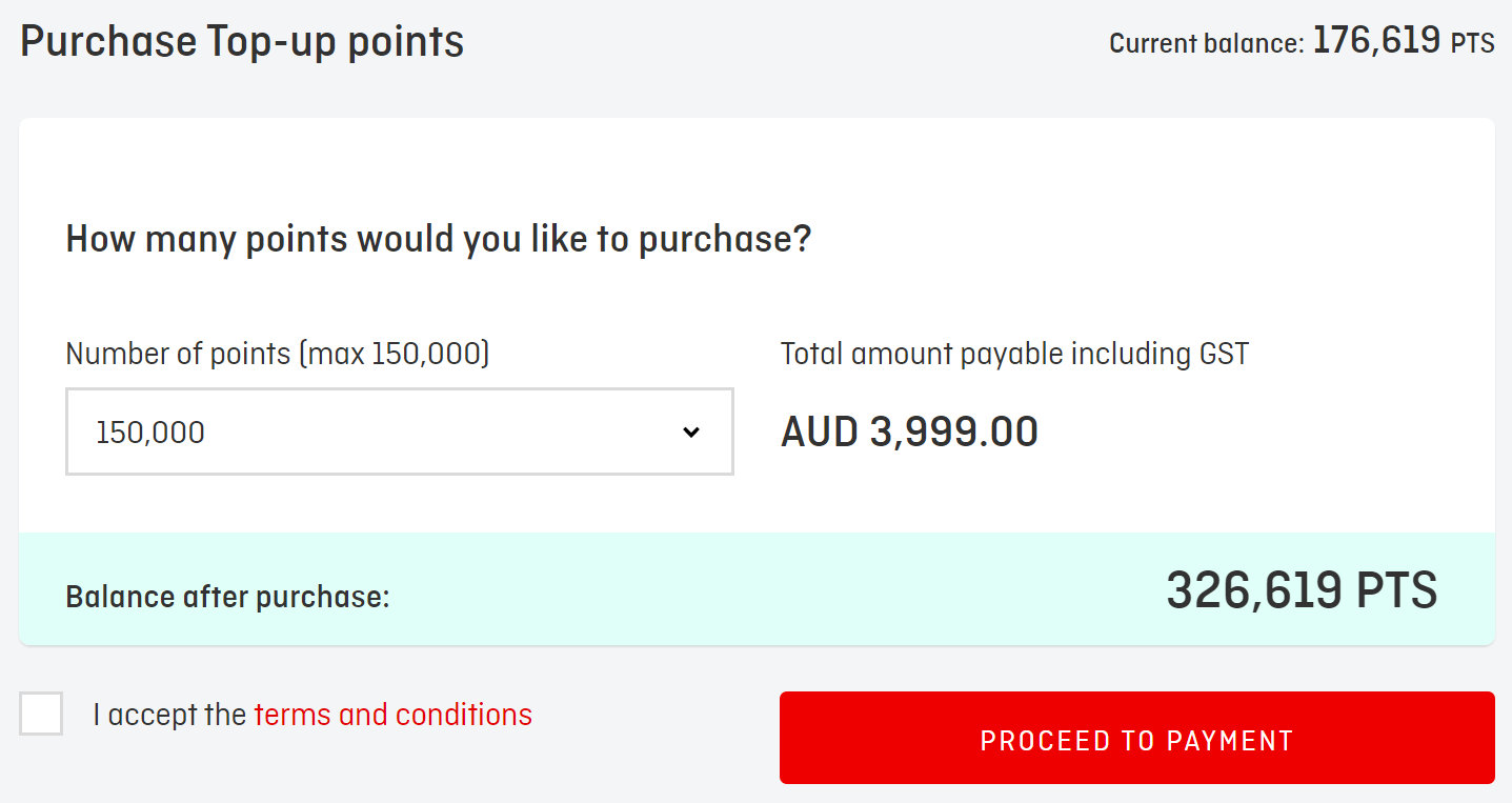 Qantas Points Top Up