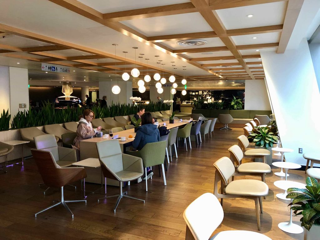 Qantas International Business Lounge Los Angeles seating