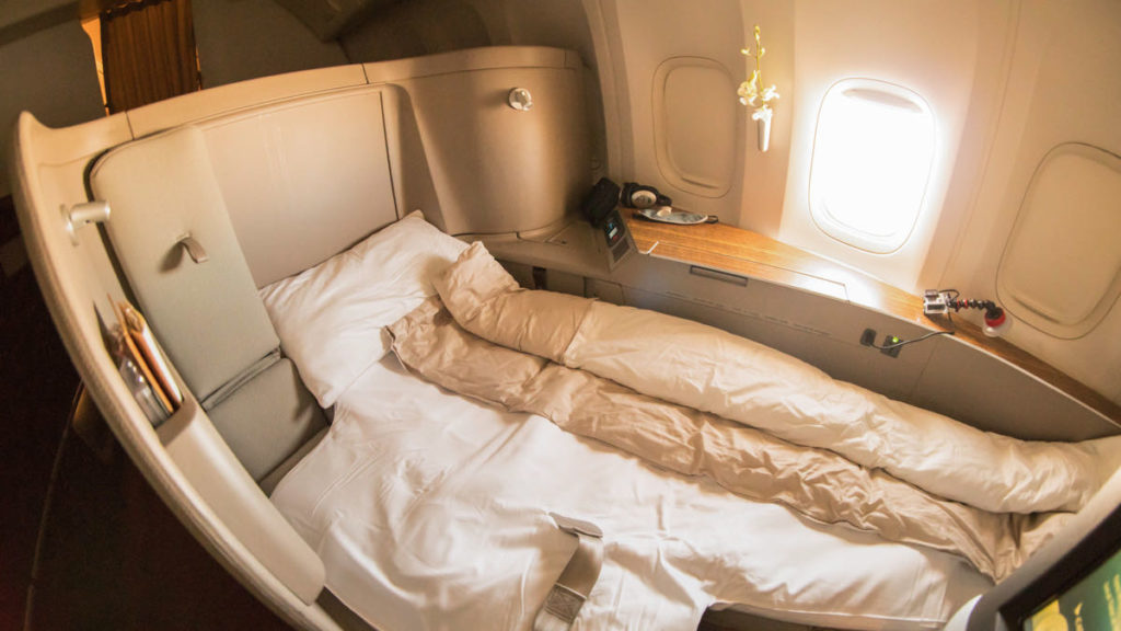 Cathay Pacific CX-777 First Class bed