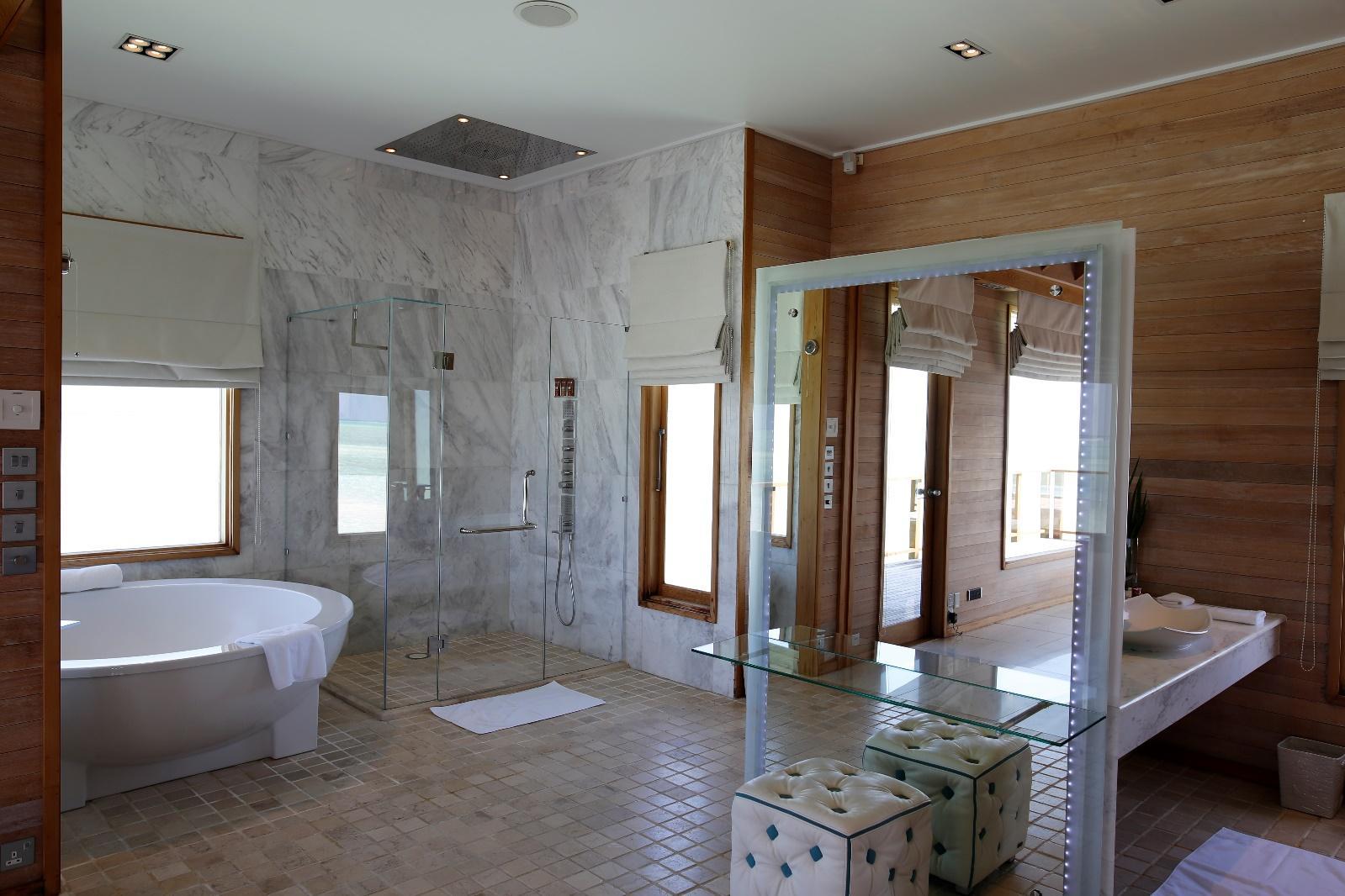 Conrad Rangali Maldives Sunset Water Villa bathroom 1