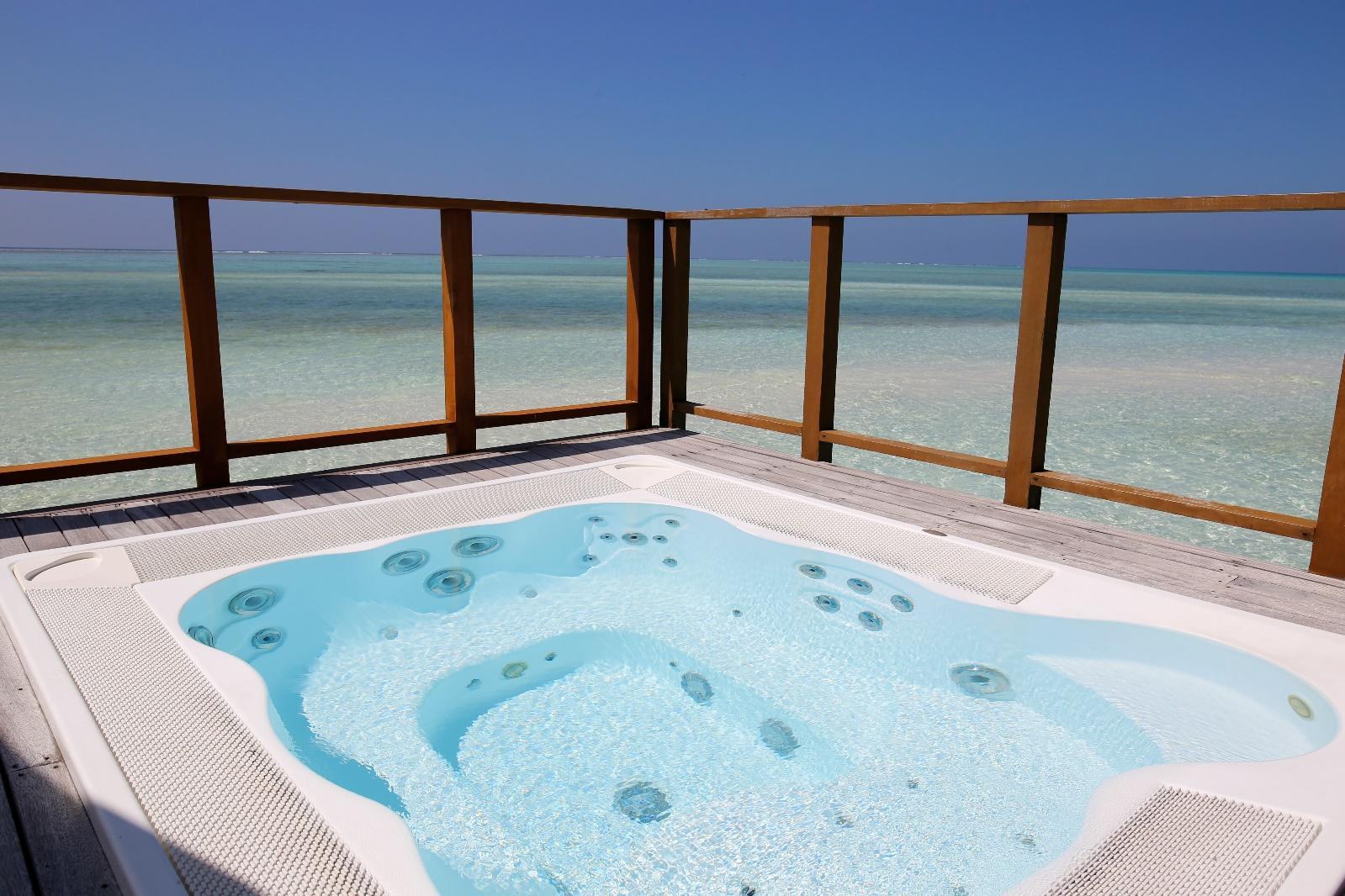Conrad Rangali Maldives Sunset Water Villa jacuzzi