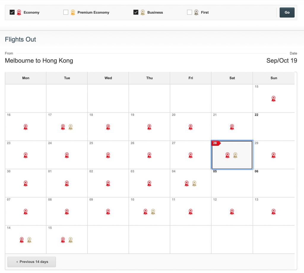Booking Qantas Award Seat