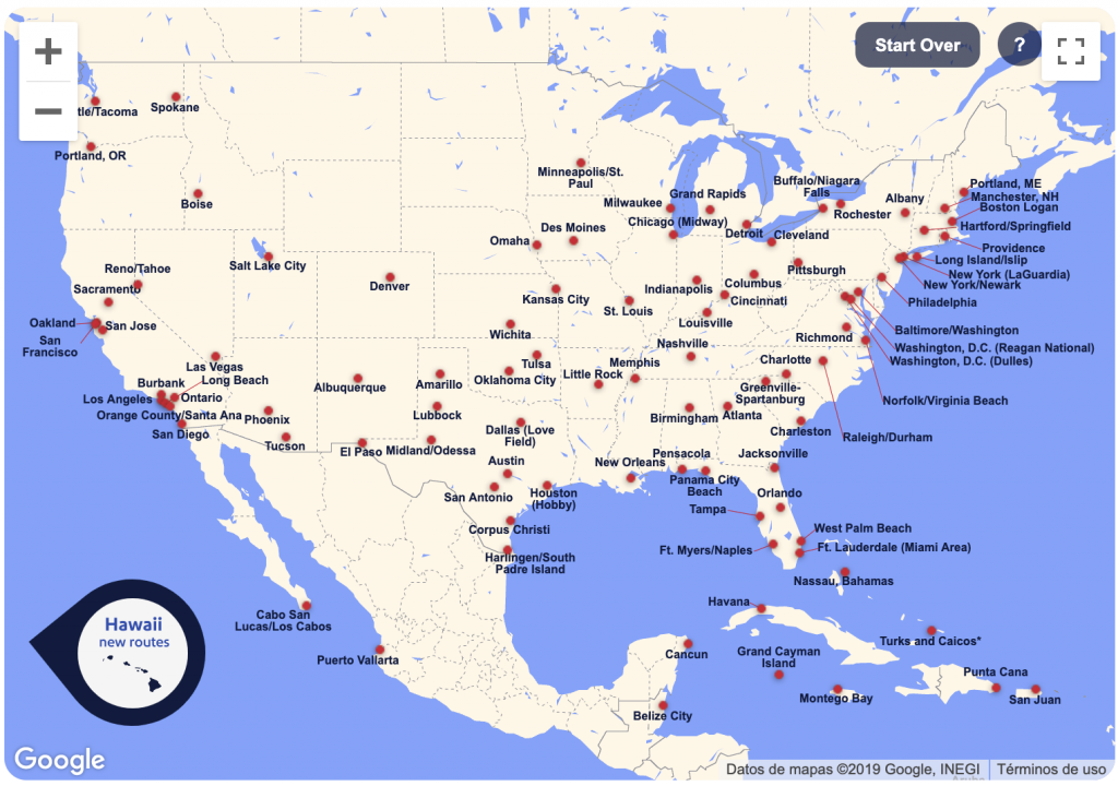 southwest airlines interactive flight map