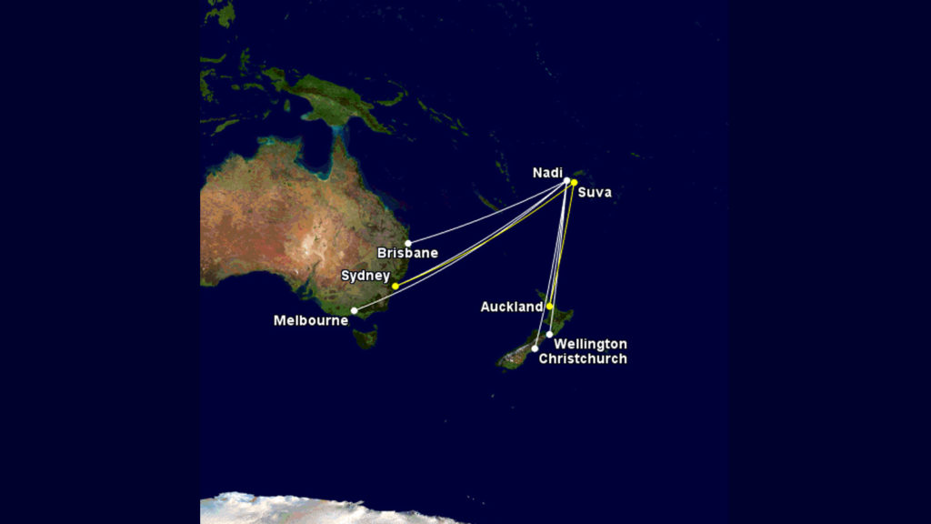 Fiji Airways oceania route map