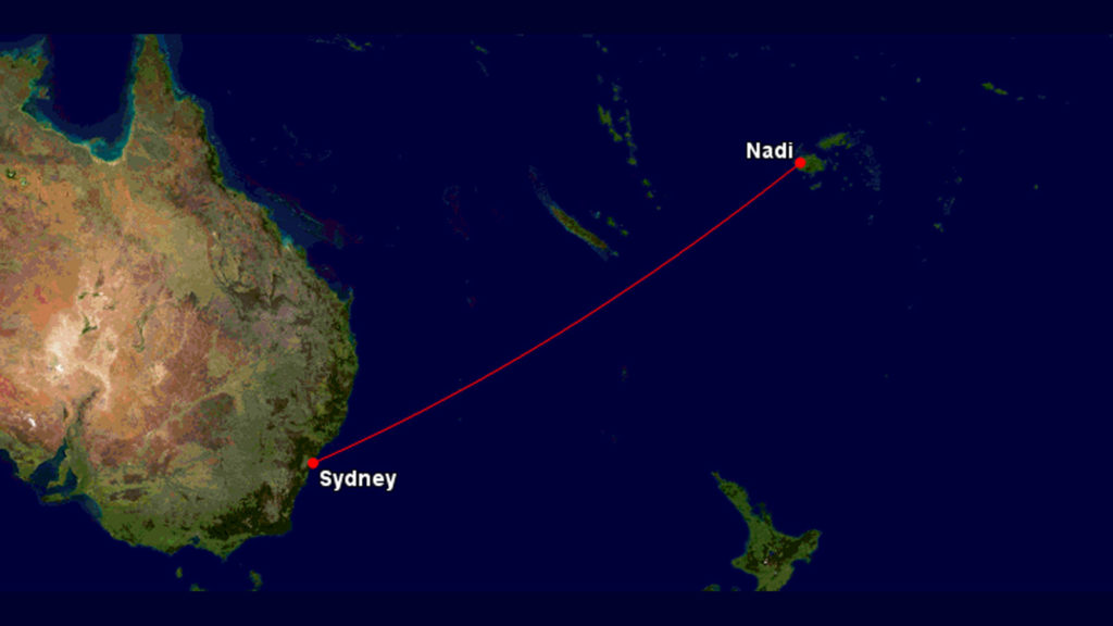 Qantas and Jetstar's Fiji routes as of January 2020.