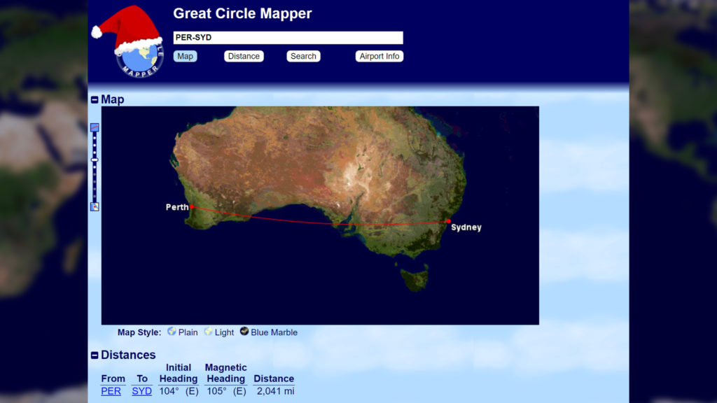 Great Circle Mapper example