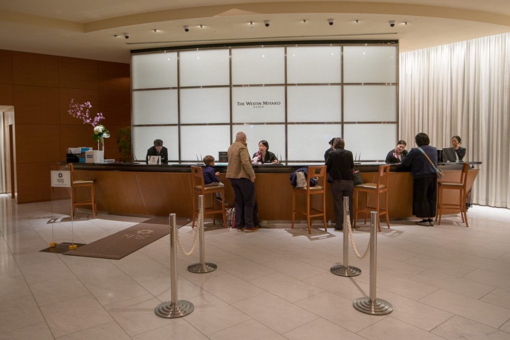 Westin Miyako Kyoto checkin counters