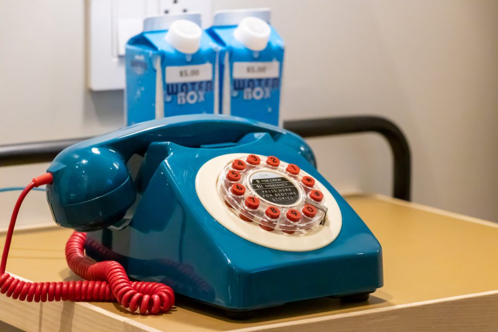 Moxy New York Times Square Bedroom vintage phone