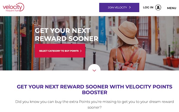 Buy Velocity Points page