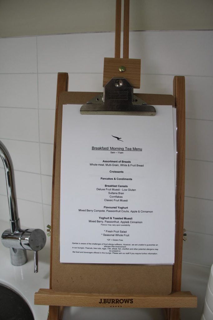 15 Qantas Lounge Mackay breakfast/morning teafood menu