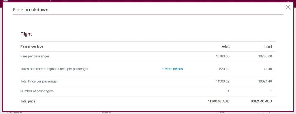 Qatar Airways Infants