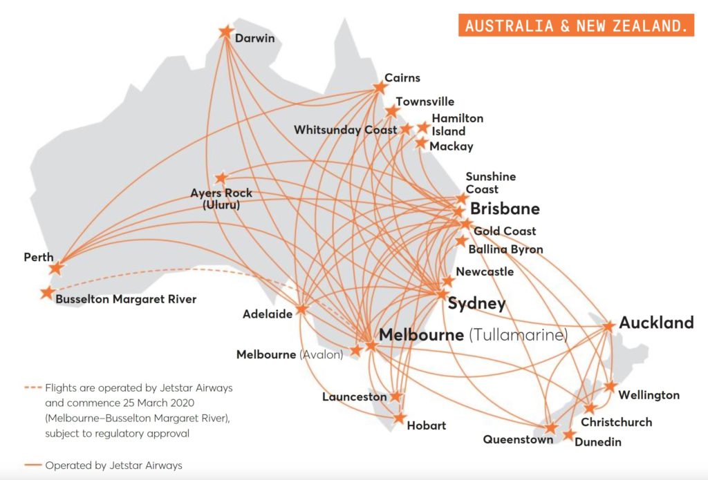 Jetstar Australia Route Map