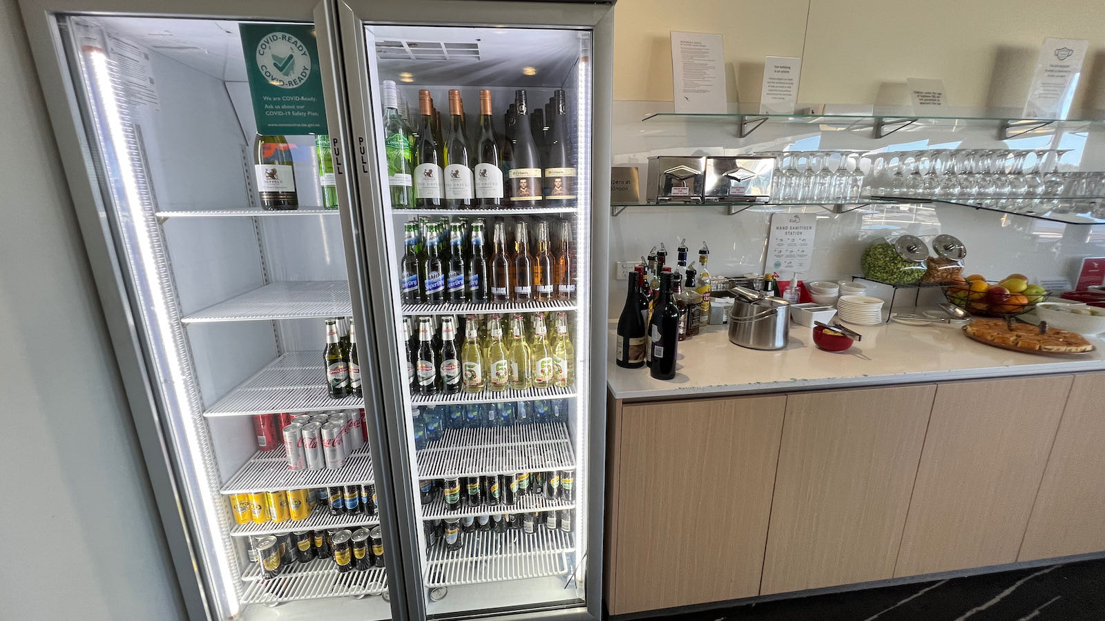 Qantas Club Hobart drinks fridge