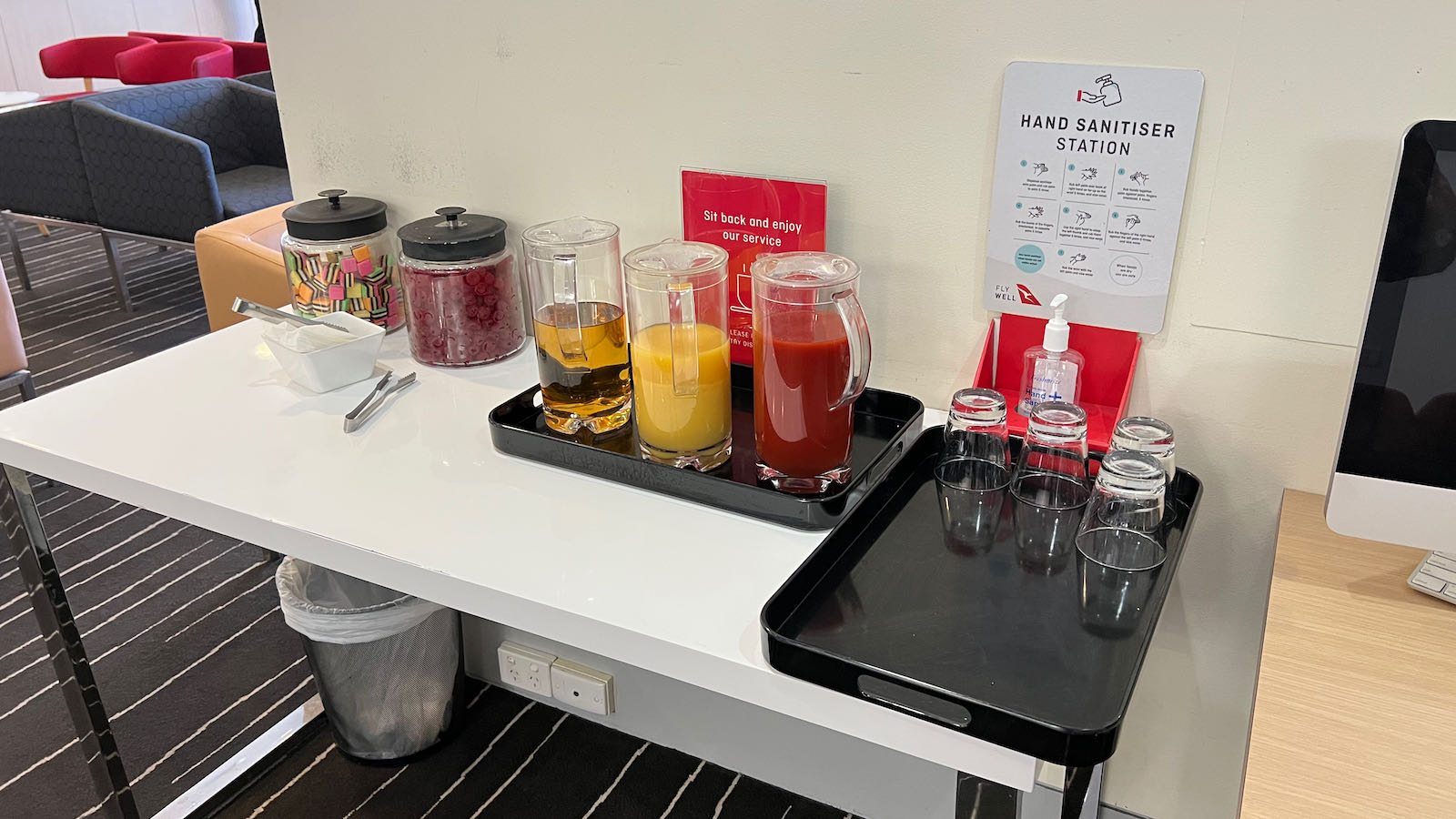 Qantas Club Hobart lolly jars