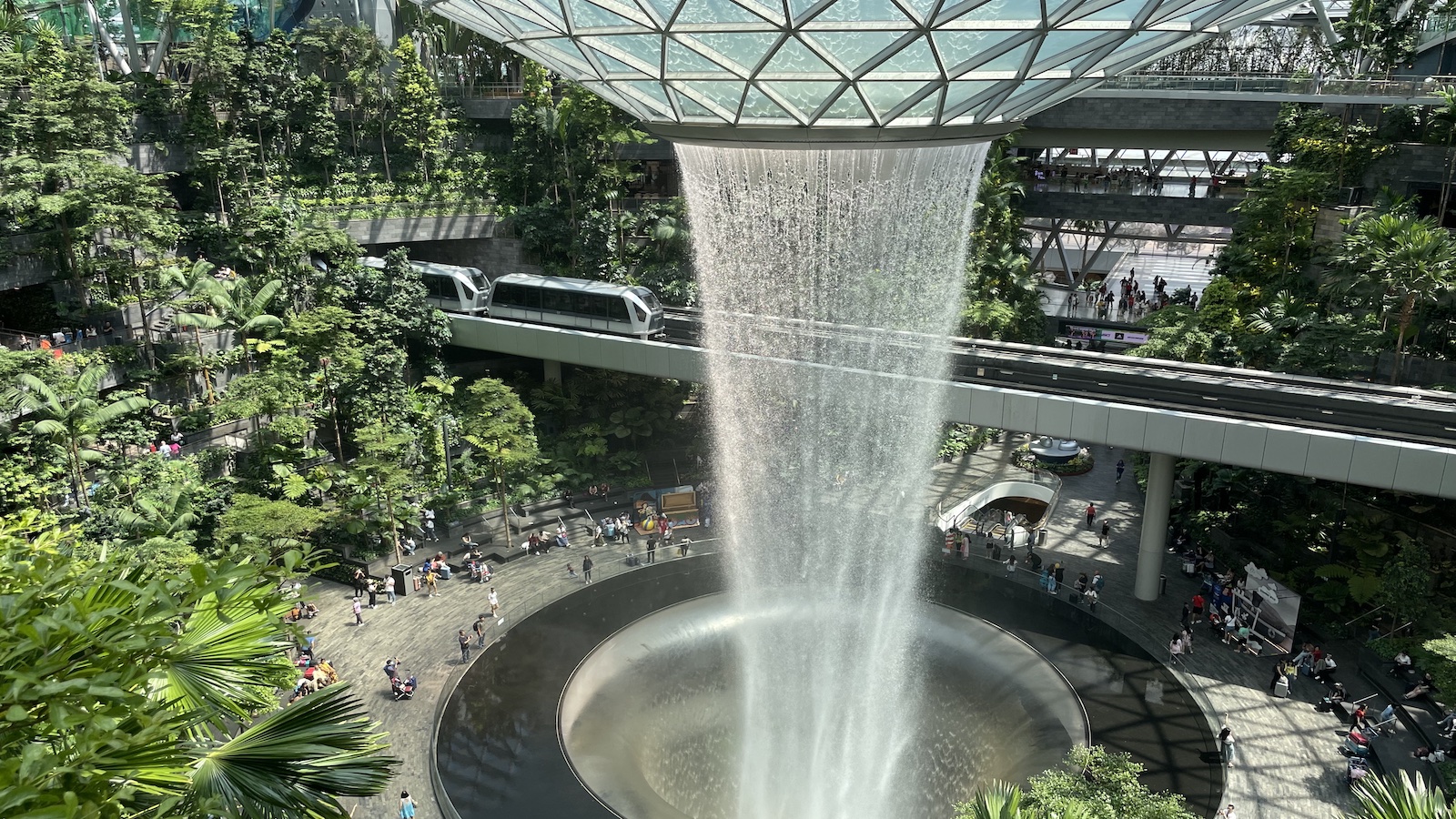 Singapore Airport HSBC Rain Vortex Waterfall