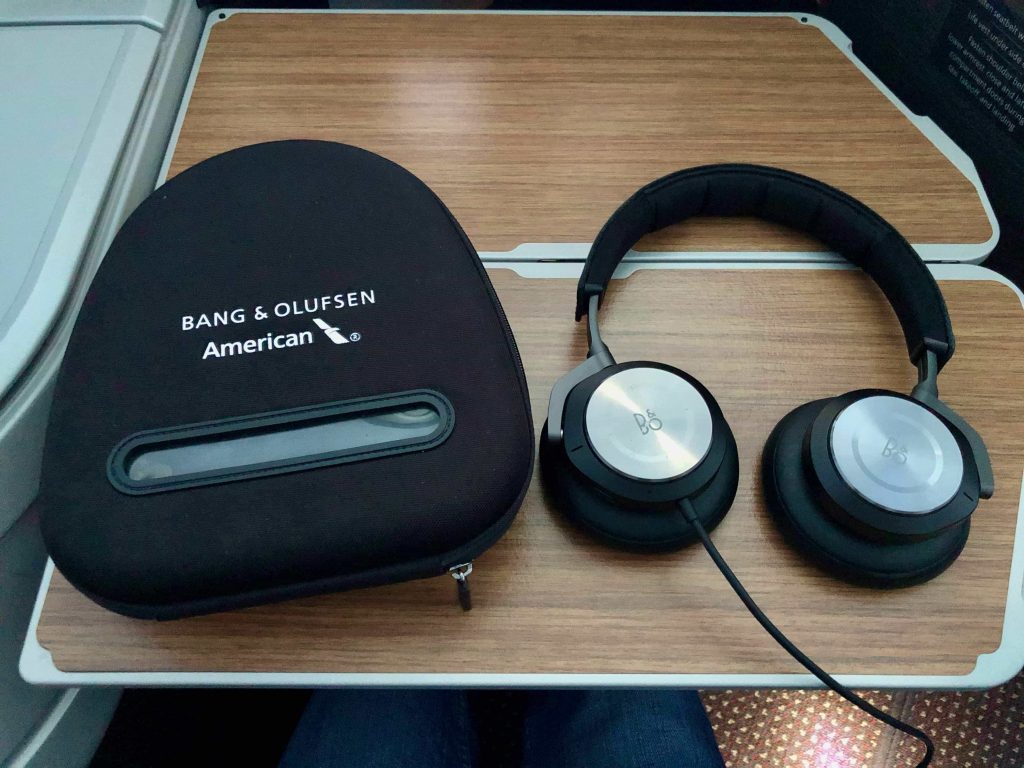 American Airlines 787-9 Business Class headphones