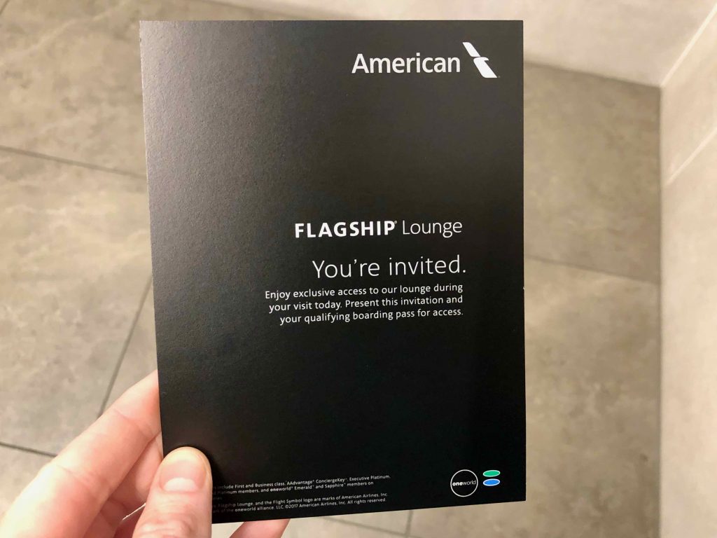 American Airlines Flagship Lounge Los Angeles invitation