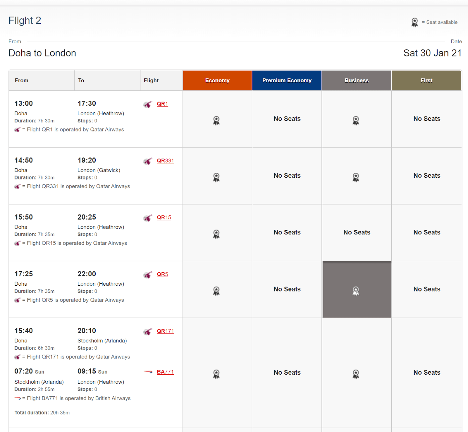 Booking multiple flight results - second flight