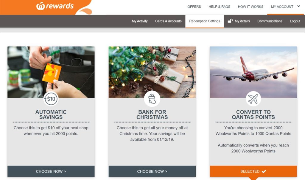 Woolworths Rewards - converting to Qantas Points