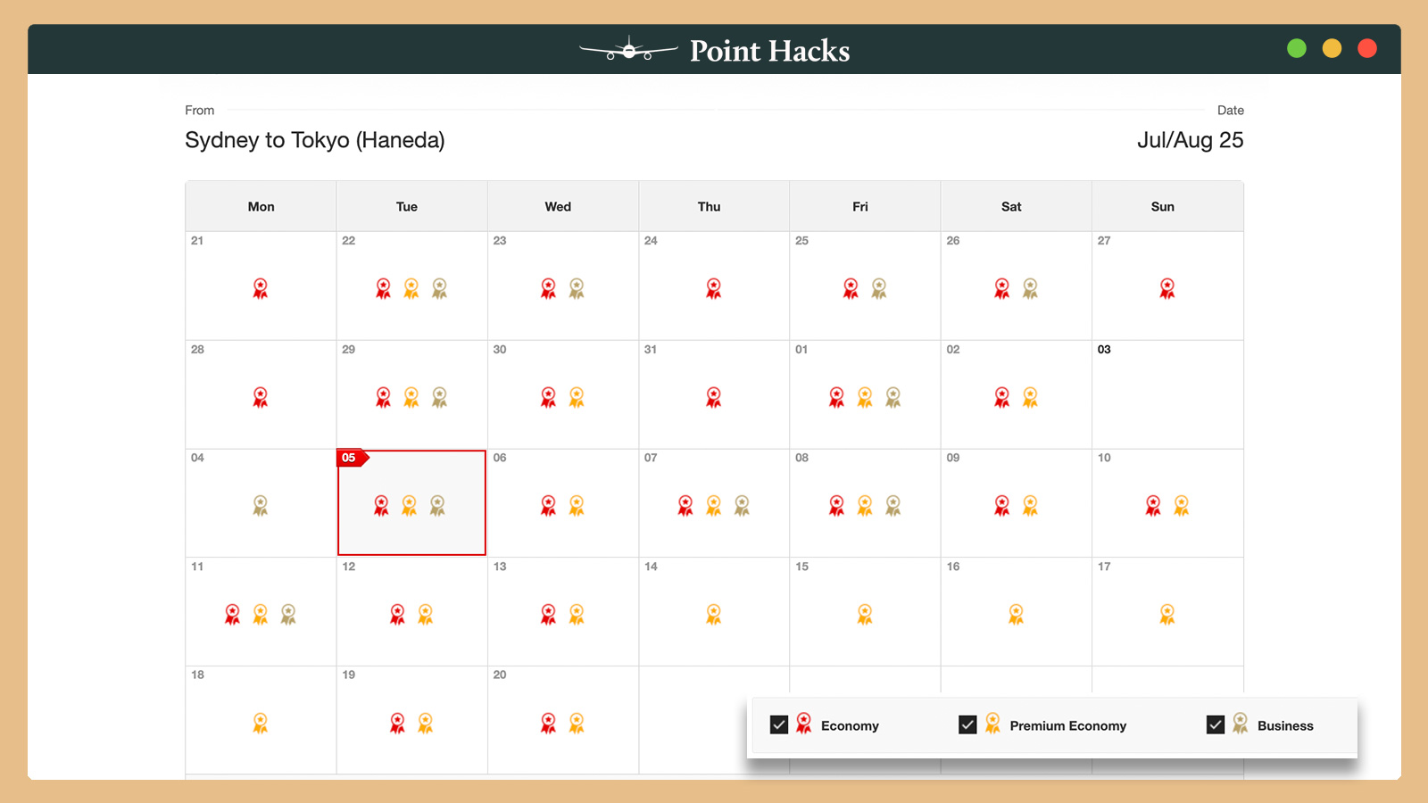 Qantas reward seat search cabin classes