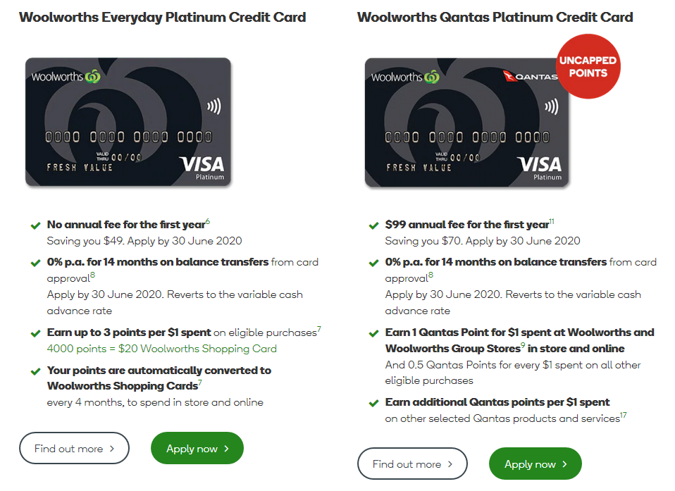 Woolworths cards