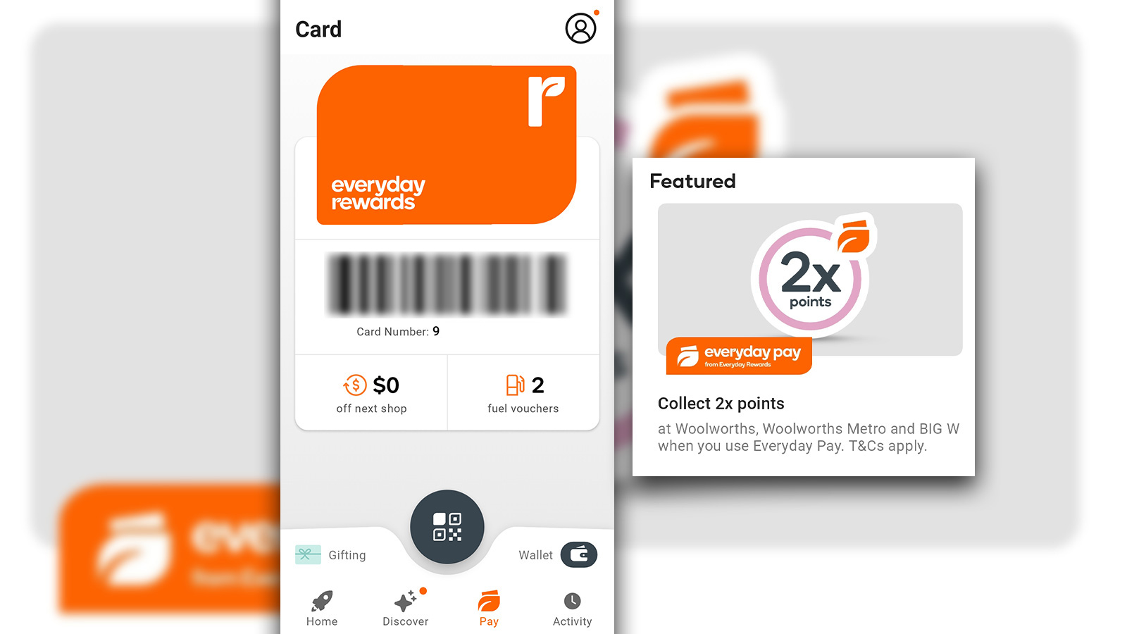 Woolworths Everyday Rewards app - Everyday Pay