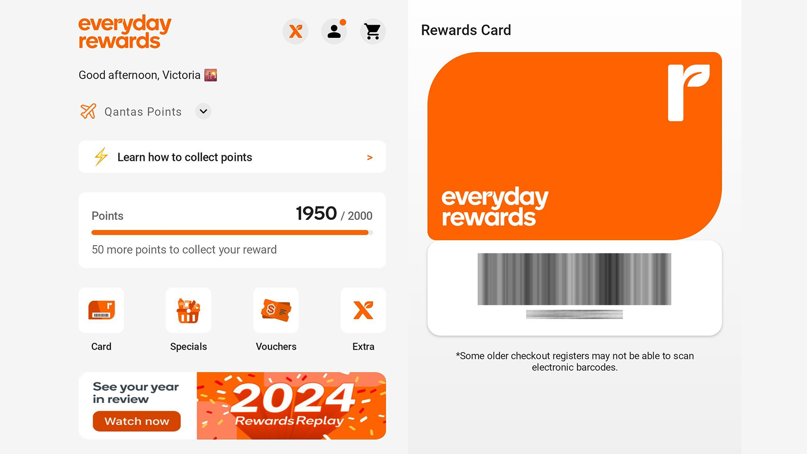 Everyday Rewards app barcode