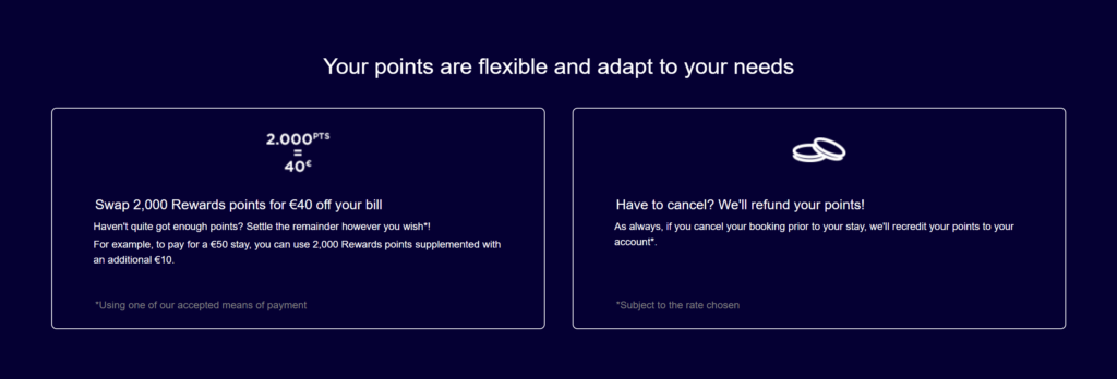 Accor Image showing number of points required