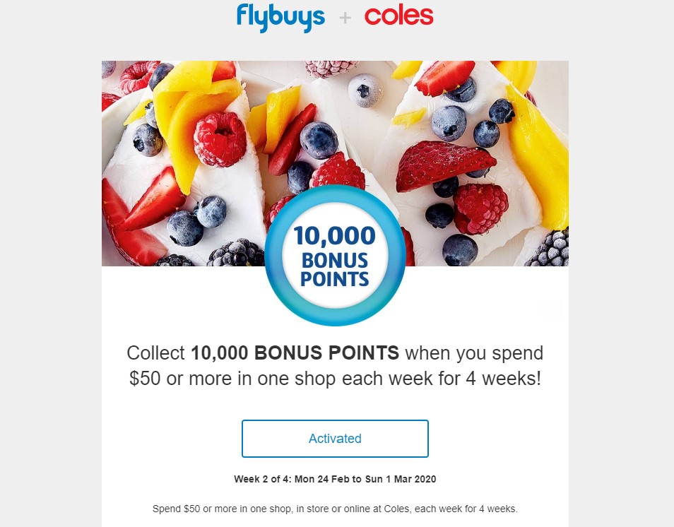 Coles flybuys offers