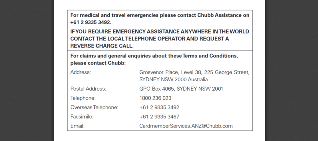 American Express Qantas Business Rewards - Chubb Assistance