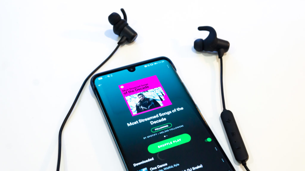 Spotify streaming, wireless earphones