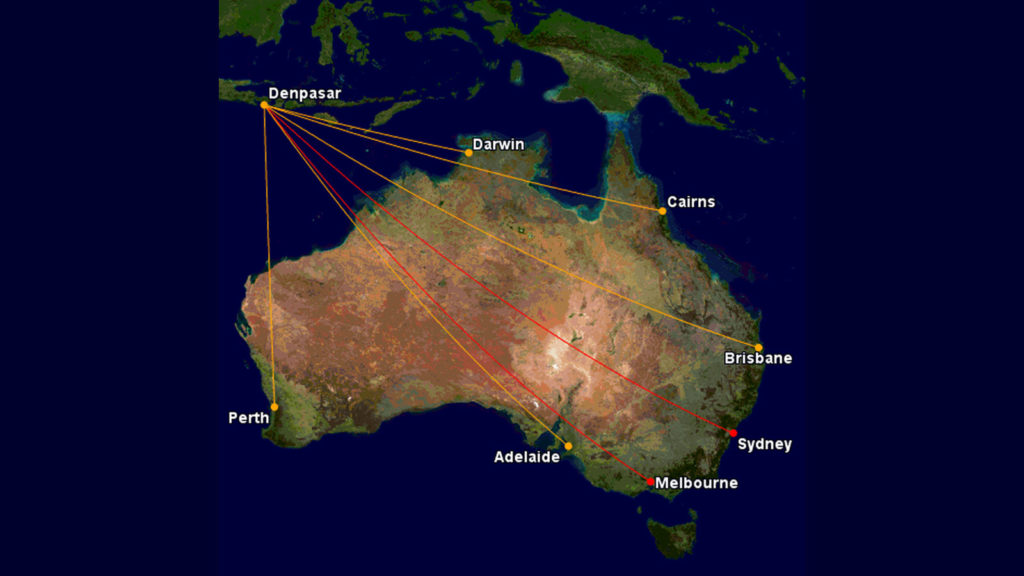 Qantas and Jetstar flights to Bali