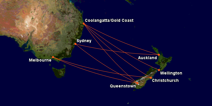 Jetstar Routes - Australia and New Zealand