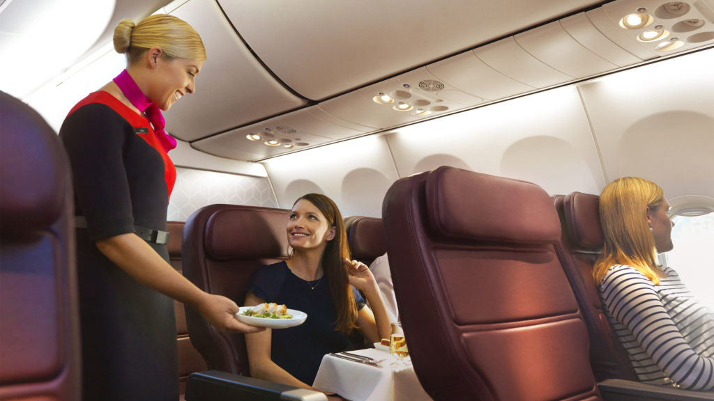 Qantas Business Class dining